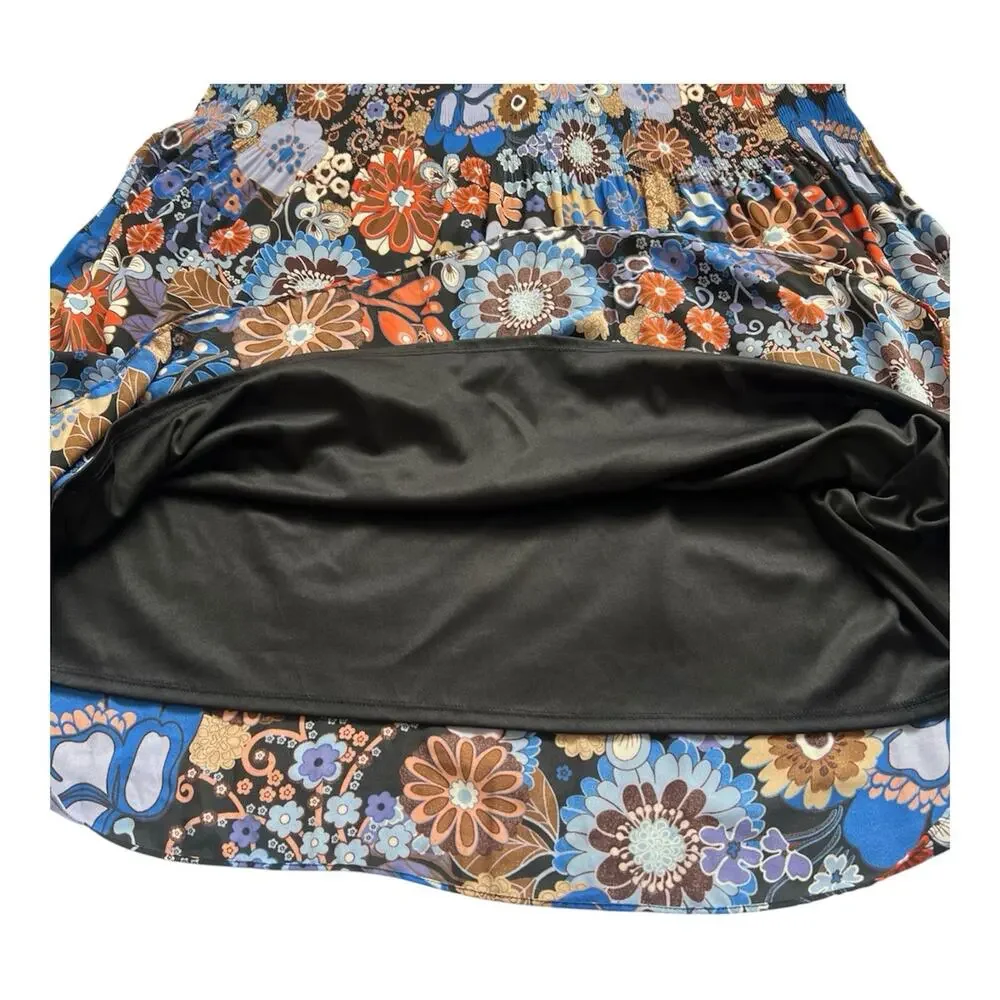 Emma & Michelle Midi Dress Womens 3X Floral Pleated Top Lined Bell Sleeves Retro - Picture 8 of 12